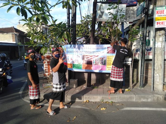 Kelurahan Renon Pasang Spanduk di Sembilan Titik, Edukasi Masyarakat Cegah Covid 19