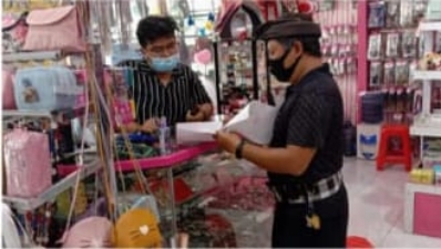 Cegah Covid 19, Kelurahan Dangin Puri Lakukan Pemantauan Prokes