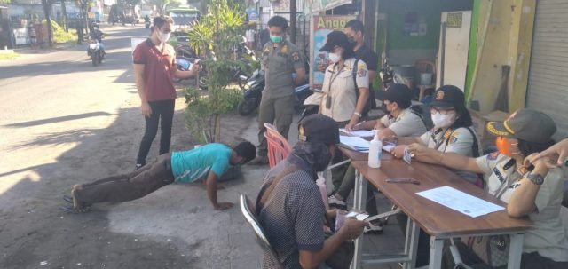 Cegah Penyebaran Covid 19, Tim Yustisi Kota Denpasar Jaring 16 Pelanggar Prokes