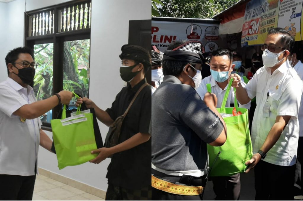 Wali Kota Jaya Negara dan Wawali Arya Wibawa Serentak Serahkan Paket Bantuan Konsumsi bagi Warga Isoman